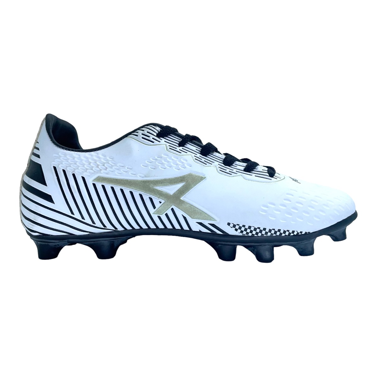 Zapatilla futbol11 WING CAMPO BLANCO  DORADO