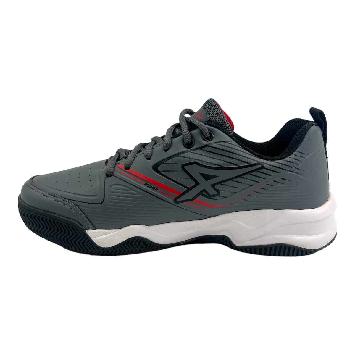 Zapatilla tenis POWER ACE GRAFITO  ROJO
