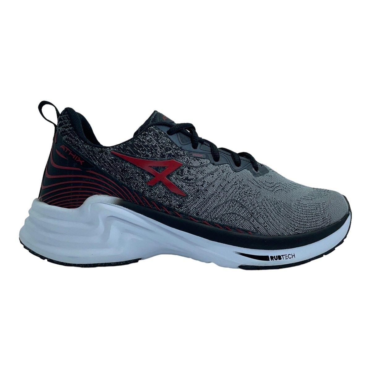 Zapatilla running VISION CINZA//ROJO