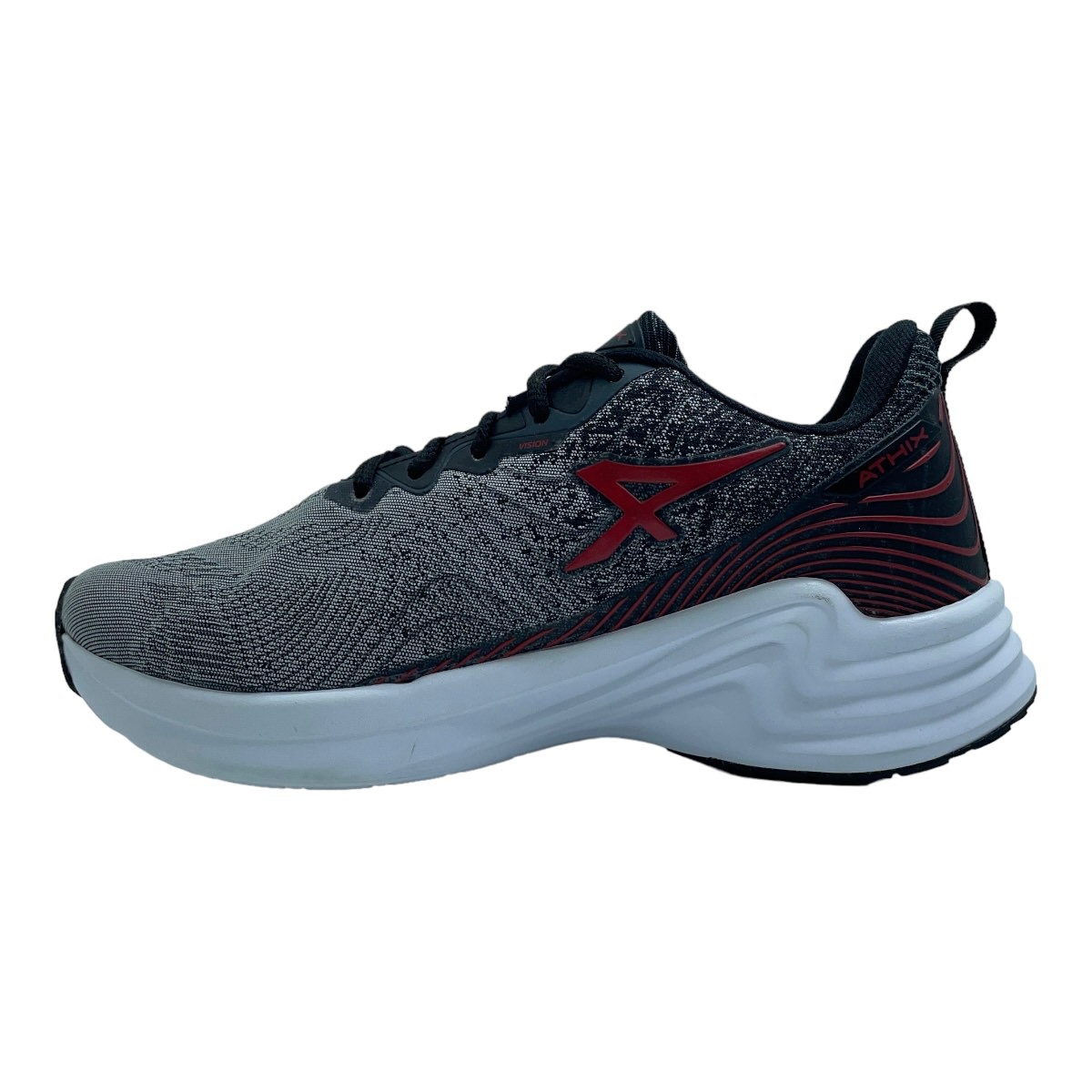 Zapatilla running VISION CINZA//ROJO