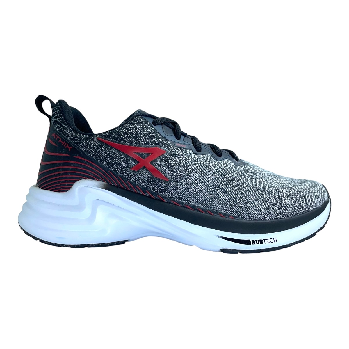 Zapatilla running VISION KIDS CINZA ROJO