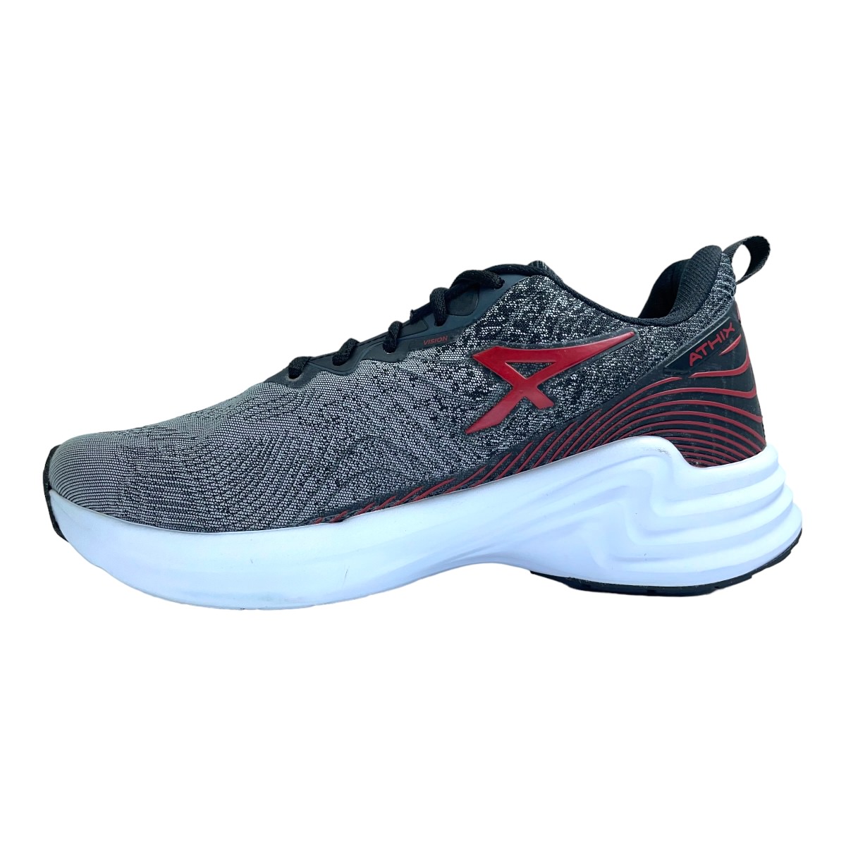 Zapatilla running VISION KIDS CINZA ROJO