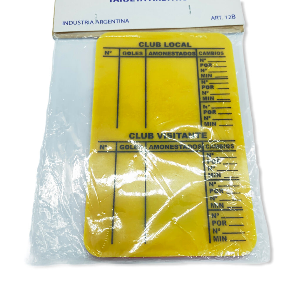 TARJETA ARBITRO FUTBOL