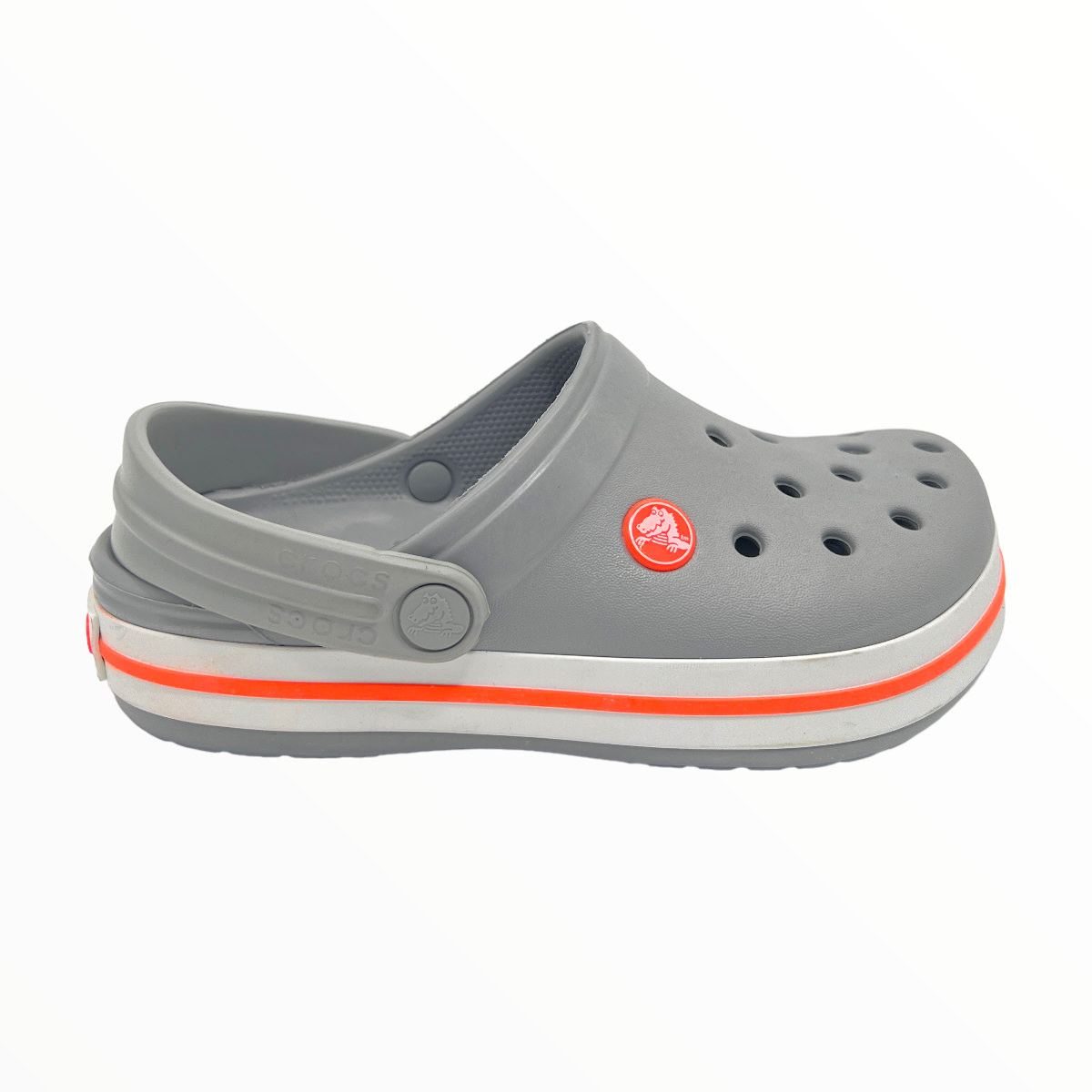 Calzado verano CROCBAND KIDS LIGTH GREY-CORAL
