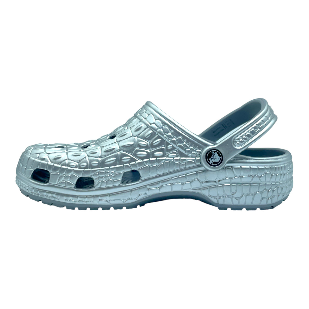 Calzado verano CLASSIC METALLIC CROCSKIN CLOG SILVER