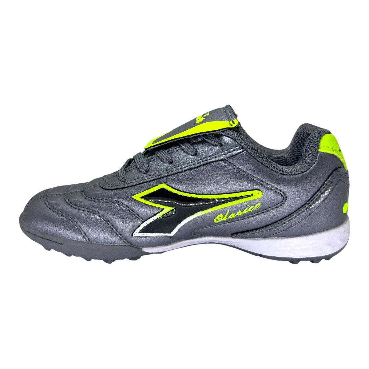Zapatilla futbol f5 CLASICO TF KIDS GRIS VERDE