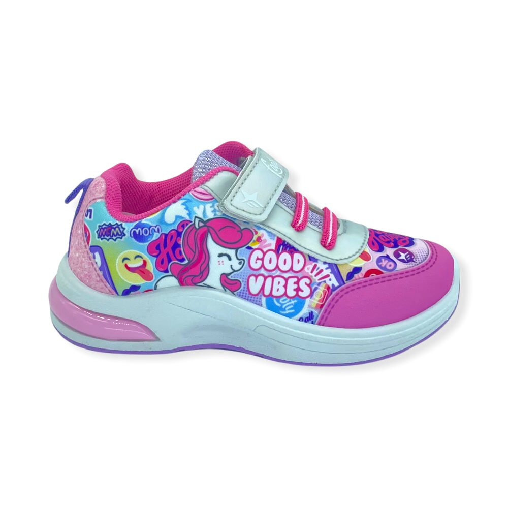 Zapatilla urbano CON LUZ AL PISAR ROSA