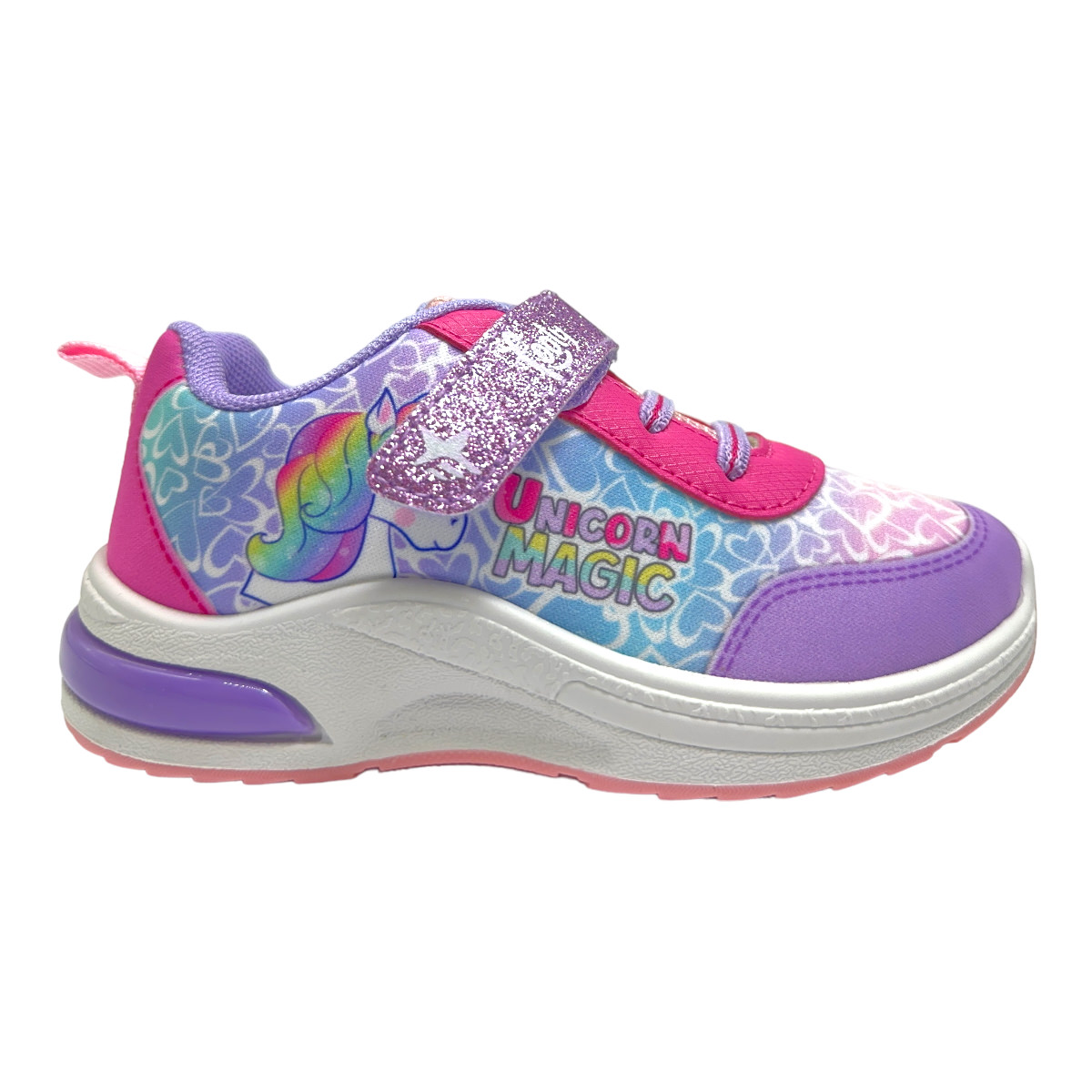 Zapatilla urbano PRO UNICORNIO DREAMS FUCSIA CON LUCES