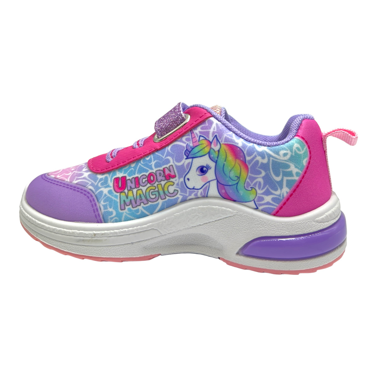 Zapatilla urbano PRO UNICORNIO DREAMS FUCSIA CON LUCES