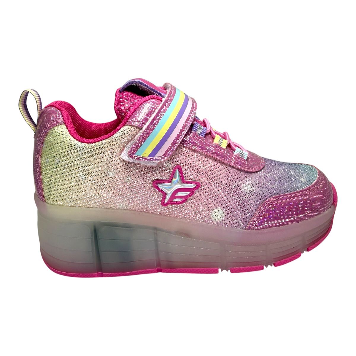 Zapatilla urbano SHINY RAINBOW ROSA