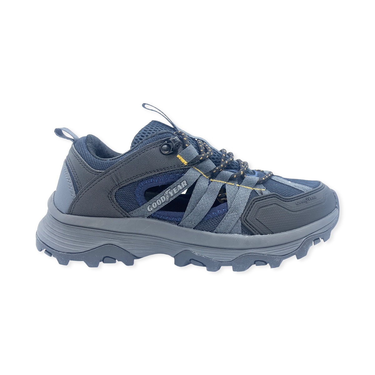 Zapatilla trekking ZAPA ABIERTA + CINTAS PUNT AZUL-GRIS