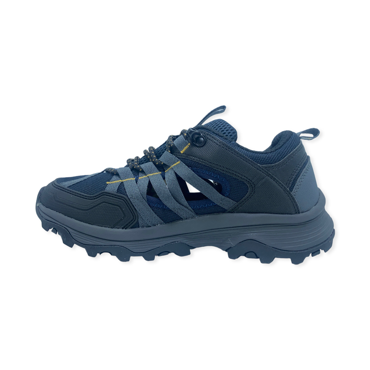 Zapatilla trekking ZAPA ABIERTA + CINTAS PUNT AZUL-GRIS