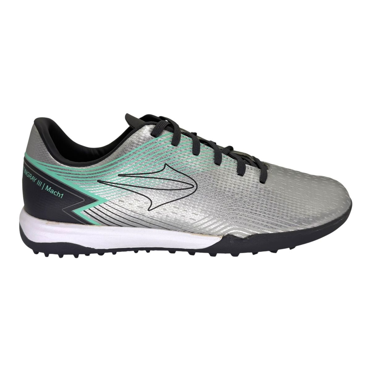 Zapatilla futbolf5 STINGRAY 3 MATCH TF PLATA VERDE