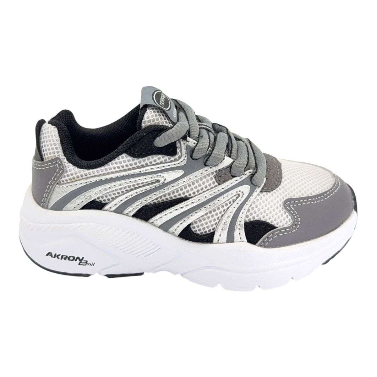 Zapatilla urbano AKRON 2MIL KIDS GRIS MICRO PL NEG