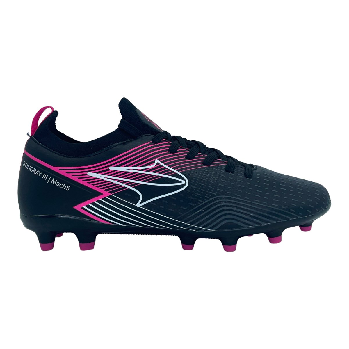 Zapatilla futbol11 STINGRAY III MACH 5 FG NEGR/BL/PINK