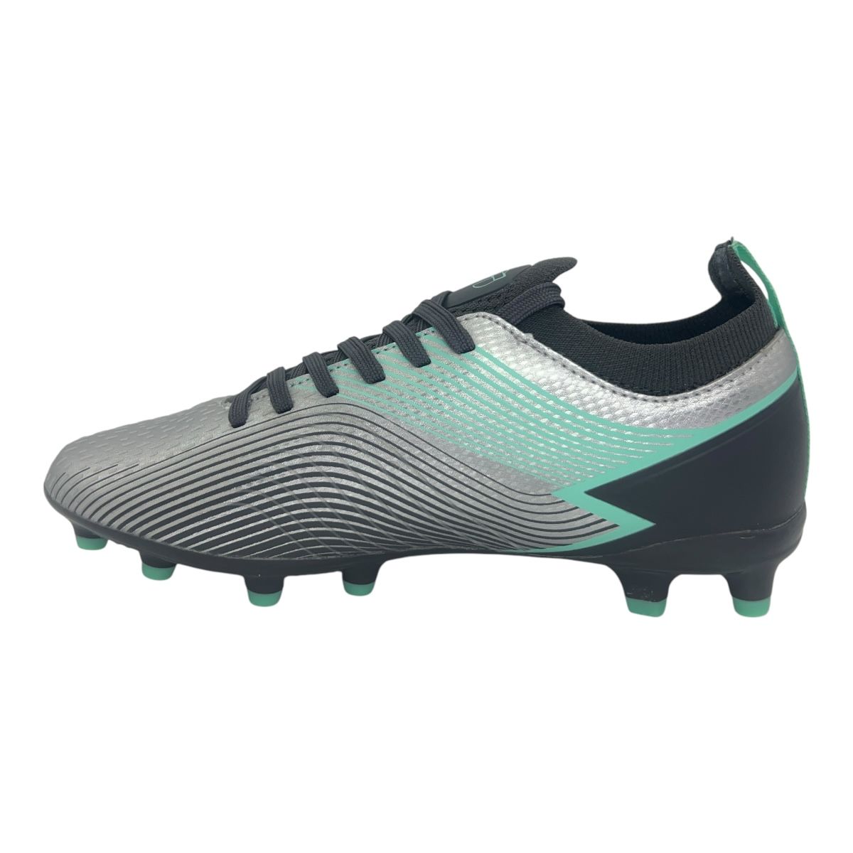 Zapatilla futbol11 STINGRAY III MACH 5 FG PLATA VERDE